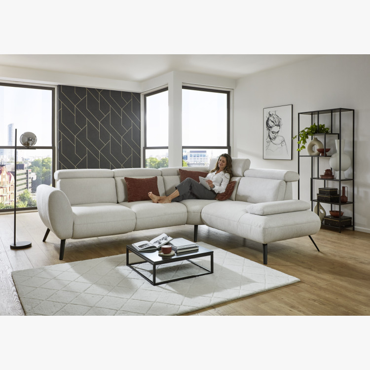 Sedacia súprava CALAIS – moderná rohová sedačka s vysokými nožičkami P