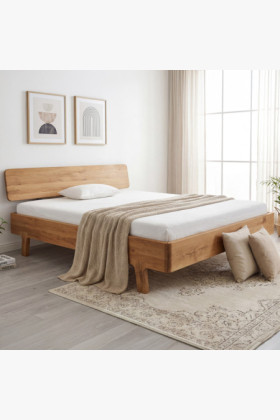 Zaoblená manželská posteľ z masívu dub 180 x 200 cm