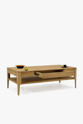 Konferenčný stolík so zásuvkou, masív dub 2