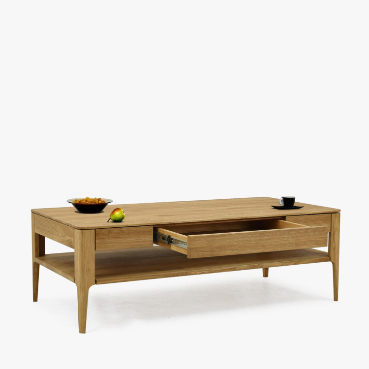 Konferenčný stolík so zásuvkou, masív dub