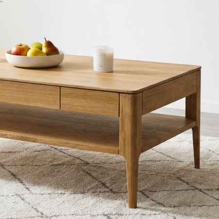 Konferenčný stolík so zásuvkou, masív dub