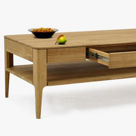 Konferenčný stolík so zásuvkou, masív dub