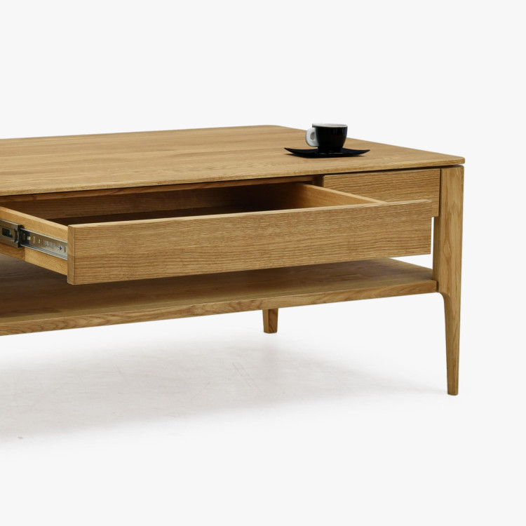 Konferenčný stolík so zásuvkou, masív dub