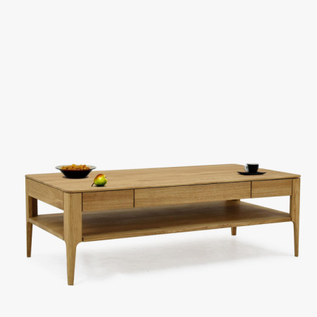 Konferenčný stolík so zásuvkou, masív dub