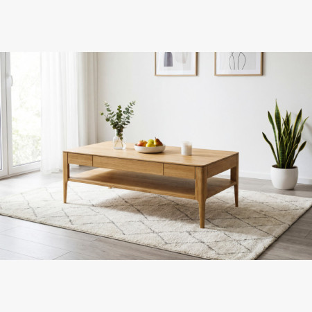 Konferenčný stolík so zásuvkou, masív dub