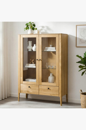 Dvojkrídlová vitrína z masívu