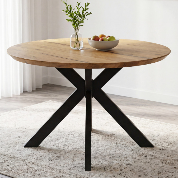 Kruhový jedálenský stôl dub + epoxid, priemer 120 cm