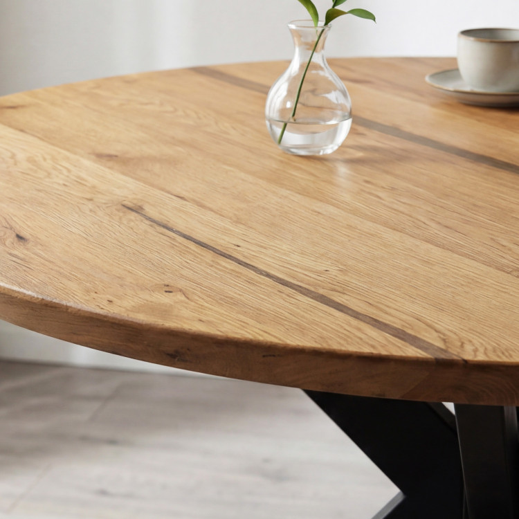 Kruhový jedálenský stôl dub + epoxid, priemer 120 cm