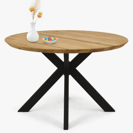 Kruhový jedálenský stôl dub + epoxid, priemer 120 cm