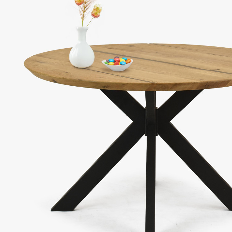 Kruhový jedálenský stôl dub + epoxid, priemer 120 cm