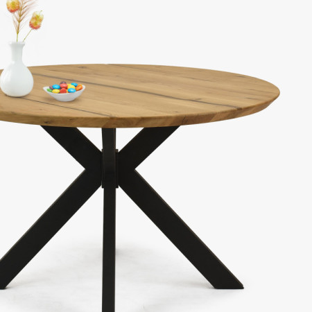 Kruhový jedálenský stôl dub + epoxid, priemer 120 cm