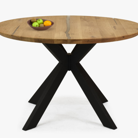 Kruhový jedálenský stôl dub + epoxid, priemer 120 cm