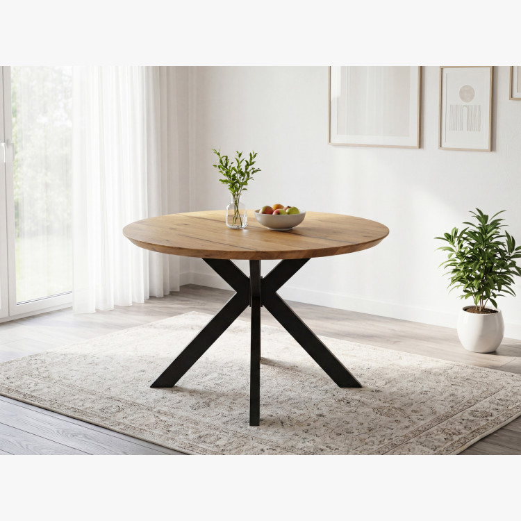 Kruhový jedálenský stôl dub + epoxid, priemer 120 cm