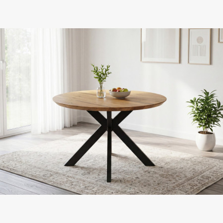 Kruhový jedálenský stôl dub + epoxid, priemer 120 cm