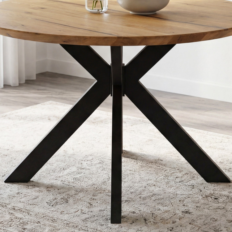 Kruhový jedálenský stôl dub + epoxid, priemer 120 cm