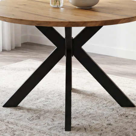 Kruhový jedálenský stôl dub + epoxid, priemer 120 cm