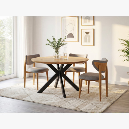 Kruhový jedálenský stôl dub + epoxid, priemer 120 cm