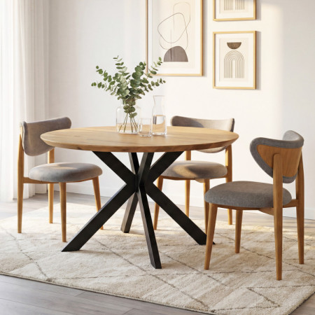 Kruhový jedálenský stôl dub + epoxid, priemer 120 cm