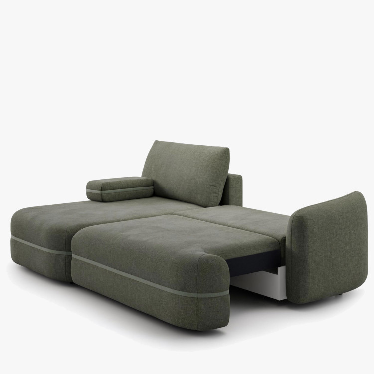 Menšia retro rohová sedačka s funkciou spania, ľavá