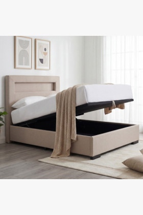 Posteľ 120 x 200 vrátane matraca, úložného priestoru + led