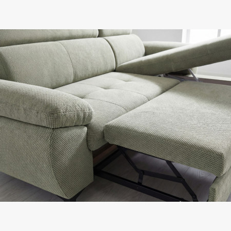 Rohová sedačka s funkciou spania zelená - turtle , Roh vpravo