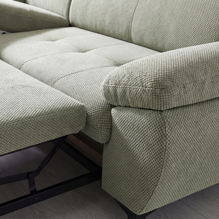 Rohová sedačka s funkciou spania zelená - turtle , Roh vľavo