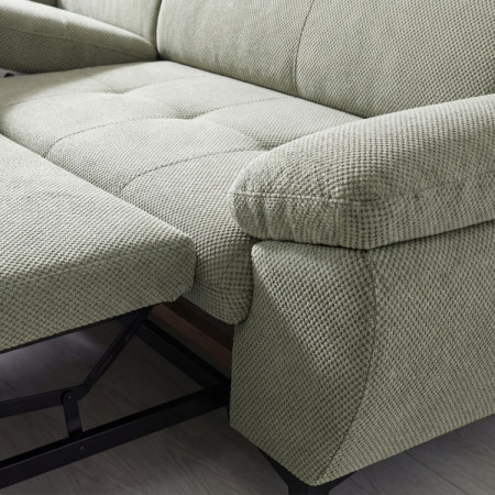 Rohová sedačka s funkciou spania zelená - turtle , Roh vľavo