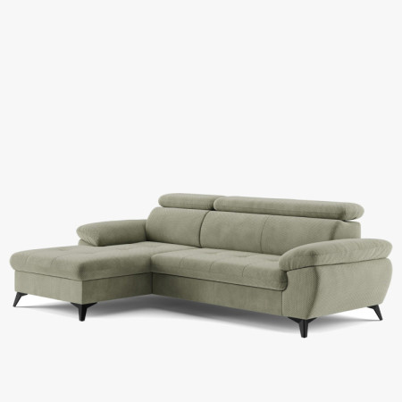 Rohová sedačka s funkciou spania zelená - turtle , Roh vľavo