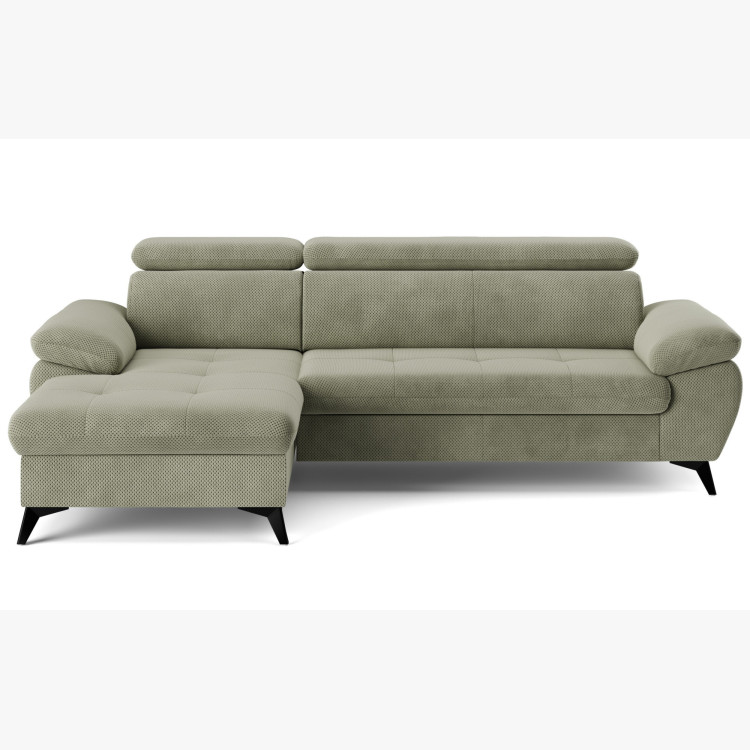 Rohová sedačka s funkciou spania zelená - turtle , Roh vľavo