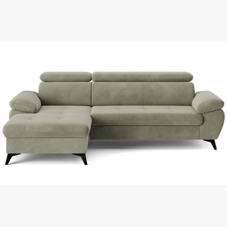 Rohová sedačka s funkciou spania zelená - turtle , Roh vľavo