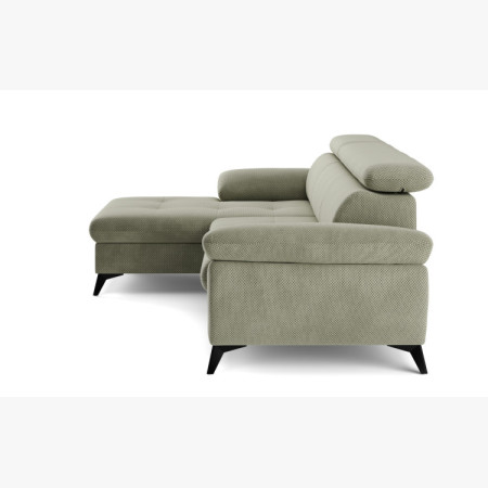 Rohová sedačka s funkciou spania zelená - turtle , Roh vľavo