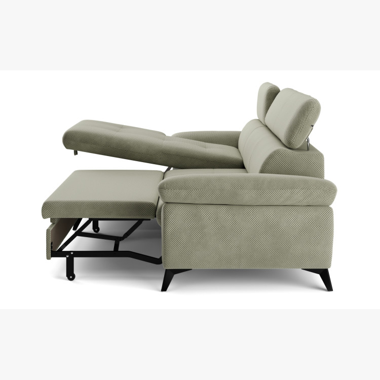 Rohová sedačka s funkciou spania zelená - turtle , Roh vľavo