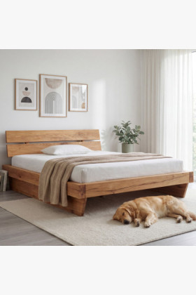 Masívna luxusná posteľ z trámov dub, Manželská 180 x 200 cm 2