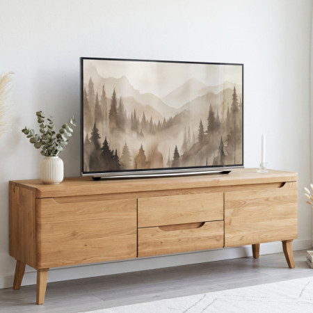 Dubový TV stolík na nohách, Praha typ 25