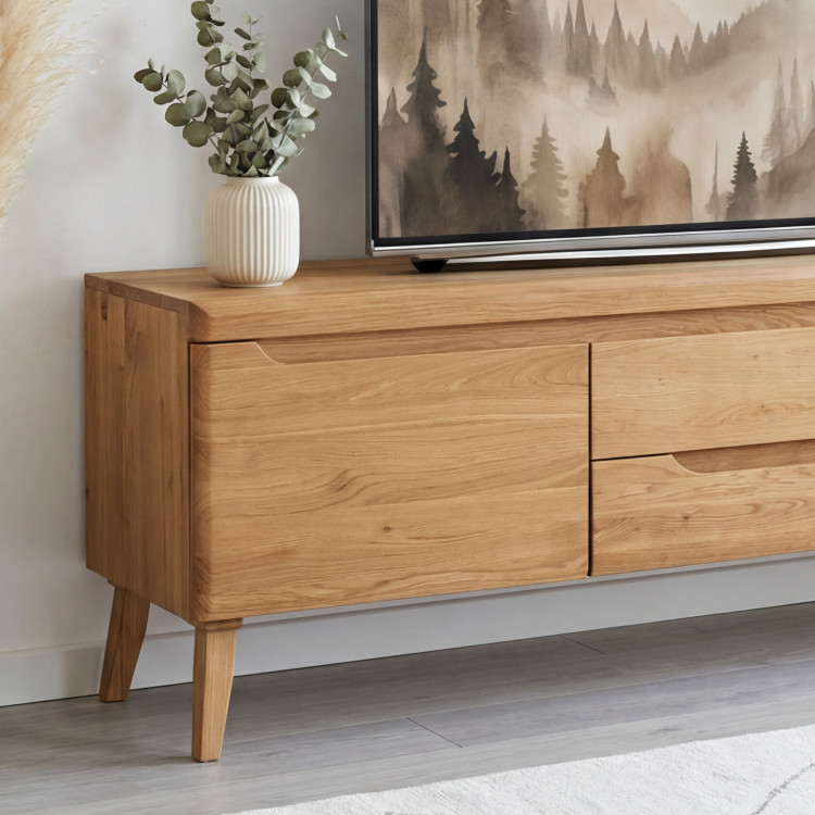 Dubový TV stolík na nohách, Praha typ 25