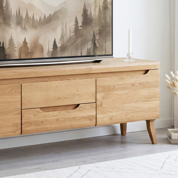 Dubový TV stolík na nohách, Praha typ 25