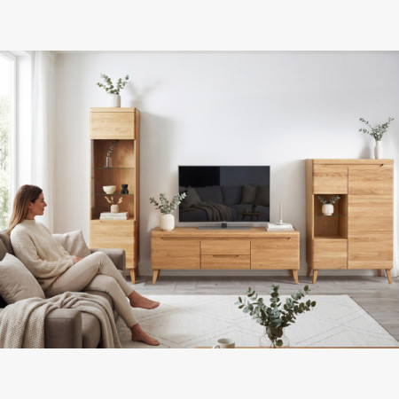 Dubový TV stolík na nohách, Praha typ 25