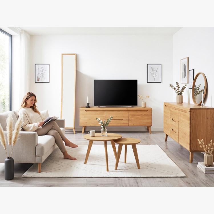 Dubový TV stolík na nohách, Praha typ 25