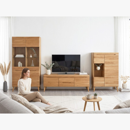 Dubový TV stolík na nohách, Praha typ 25