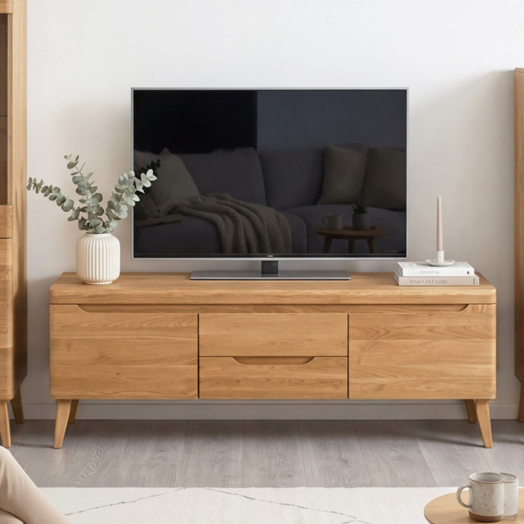 Dubový TV stolík na nohách, Praha typ 25