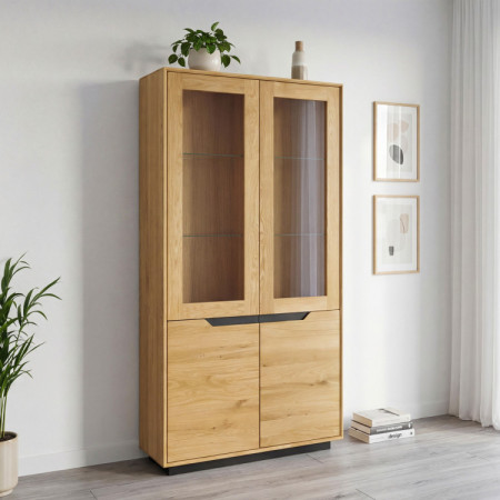 Drevená dubová 2 dverová vitrína, Budapest