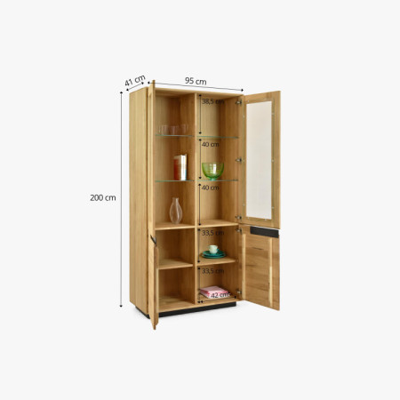 Drevená dubová 2 dverová vitrína, Budapest