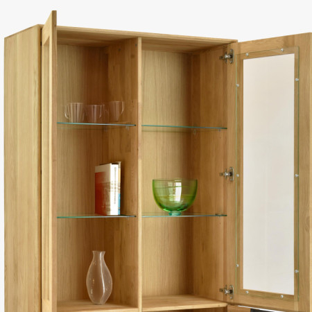 Drevená dubová 2 dverová vitrína, Budapest