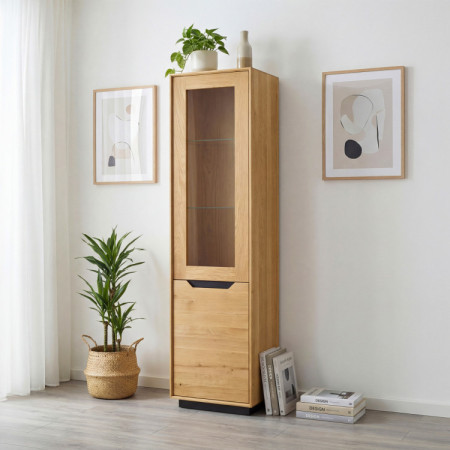 Drevená dubová 1-dverová vitrína, Budapest