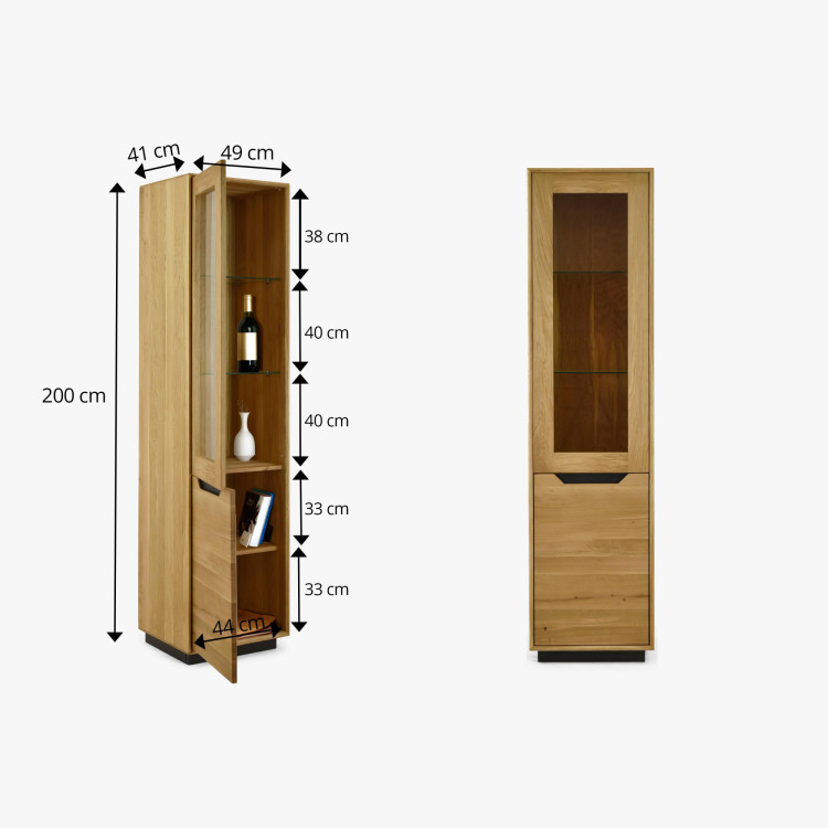 Drevená dubová 1-dverová vitrína, Budapest