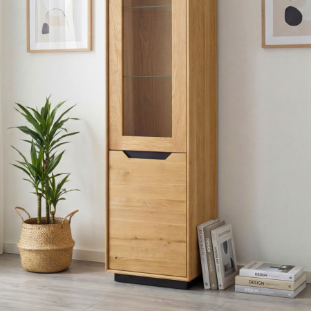 Drevená dubová 1-dverová vitrína, Budapest