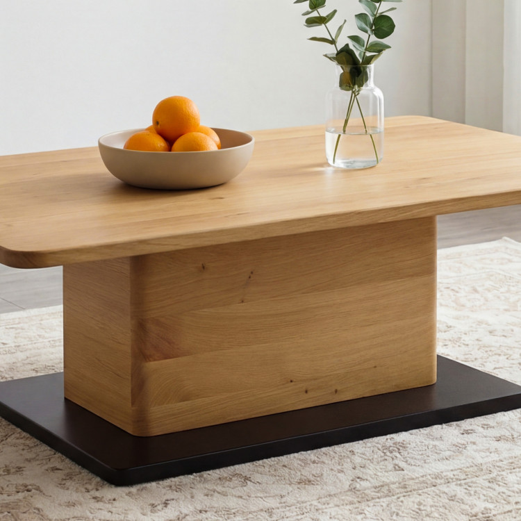 Dubový konferenčný stolík na jednej nohe