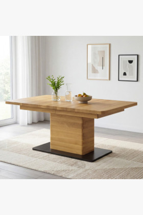 Dubový rozkladací jedálenský stôl na jednej nohe