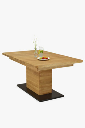 Dubový rozkladací jedálenský stôl na jednej nohe 2