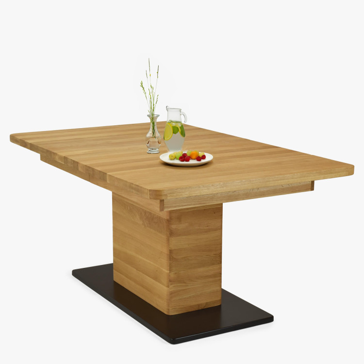 Dubový rozkladací jedálenský stôl na jednej nohe